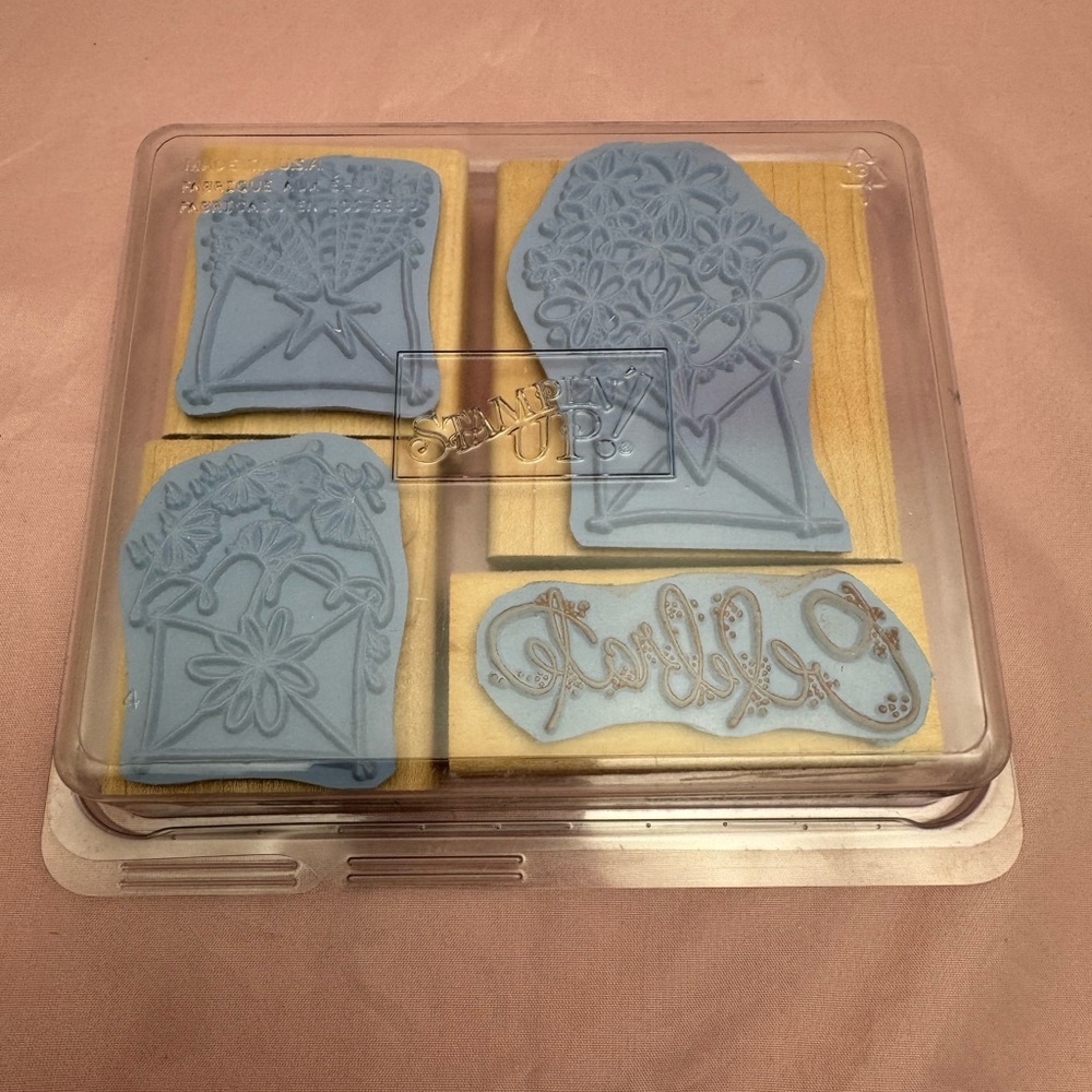 Stampin’ Up! 2006 Send a Celebration 4pc Rubber Stamp Set 🎉 - Picture 3 of 5